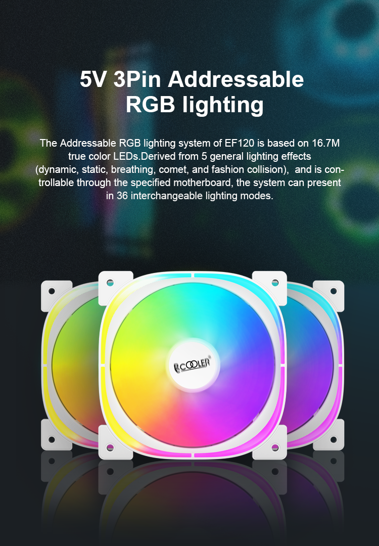PCCOOLER – EF120 ARGB B & EF120 ARGB W 120-mm-ARGB-Lüfter im Test – MYC  Media – hardware for life